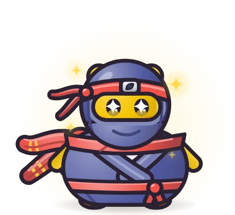 A Spark pet wearing the Ninja set: Ninja Hood, Ninja Wrap and Ninja Scarf.